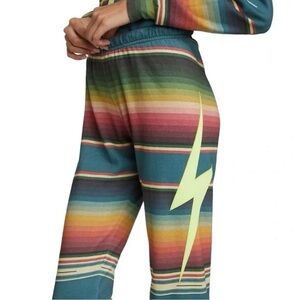 Aviator Nation Multicolor Stripe Lightning Joggers